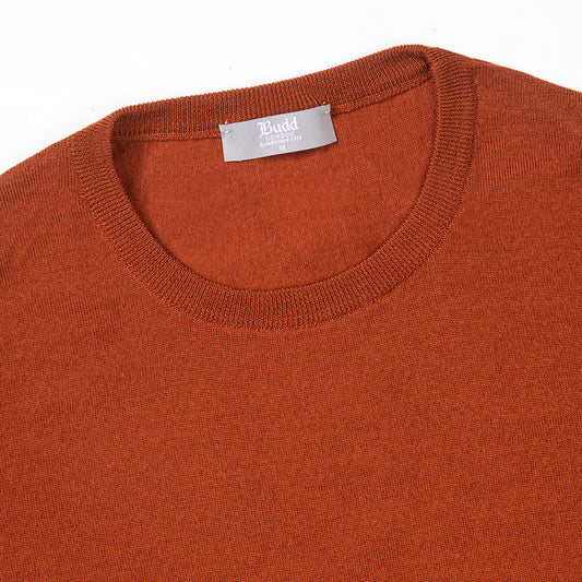 Merino Wool Crew Neck Jumper in Cayenne