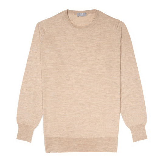 Merino Wool Crew Neck Jumper in Oat