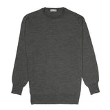 Plain Wool Crew Neck Jumper in Smoke