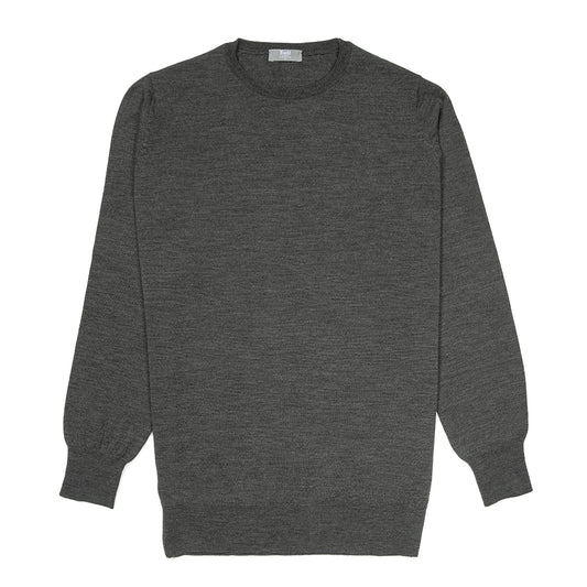Merino Wool Crew Neck Jumper in Smoke
