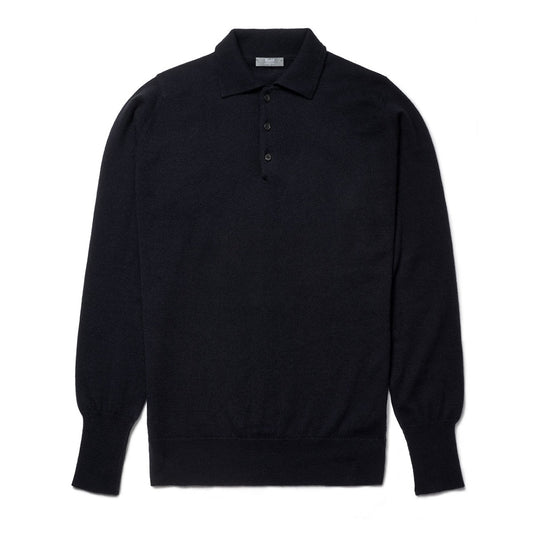 Merino Wool Sports Shirt in Black