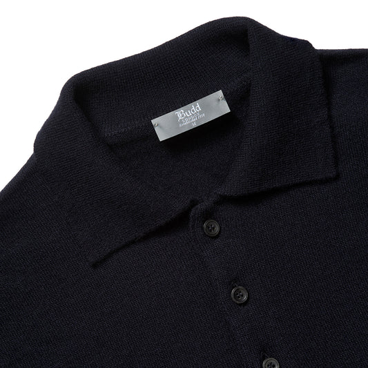 Merino Wool Sports Shirt in Dark Navy