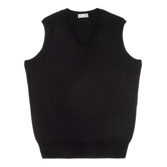 Merino Wool Slip Over Jumper in Black