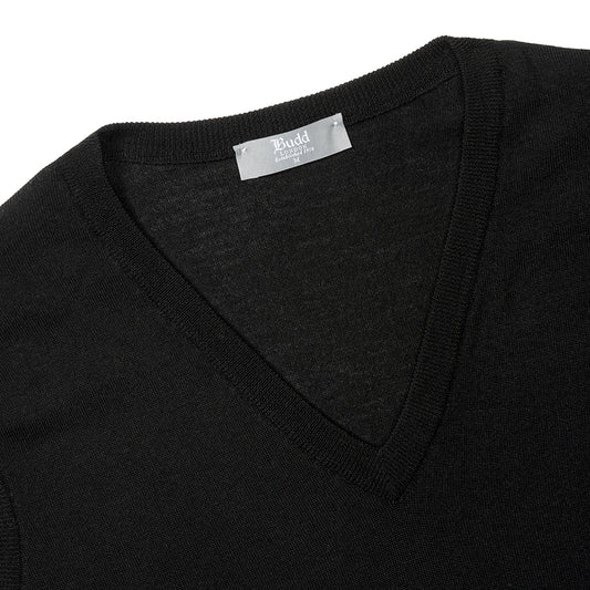 Merino Wool Slip Over Jumper in Black