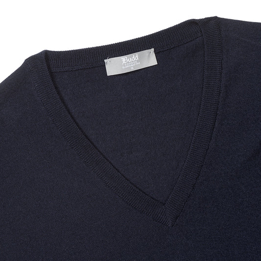 Merino Wool Slip Over Jumper in Dark Navy