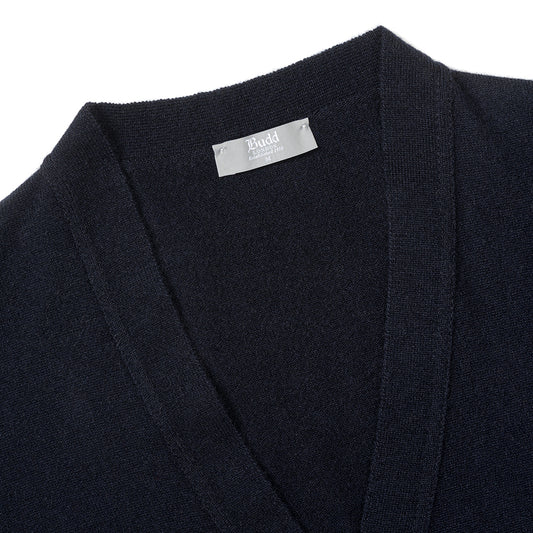 Plain Cashmere Sleeveless Oxton cardigan in Dark Navy
