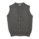 Plain Cashmere Sleeveless Oxton Jumper in Derby