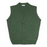 Sleeveless Cashmere Oxton Cardigan in Serpentine Green