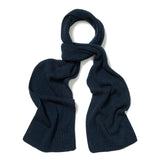 Cashmere Ribbed Scarf in Cosmos Blue