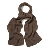 Cashmere Ribbed Scarf in Wilderbeast Brown