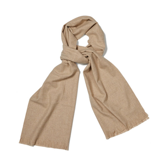 Plain Escorial Natural Finish Lightweight Scarf in Oatmeal