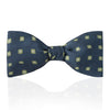 Motif Foulard Silk Thistle Bow Tie in Moss Green Tied