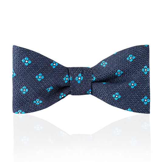 Daisy Tussah Silk Thistle Bow Tie in Sky Blue