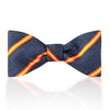 Orange and Navy stripe Tussah Silk Thistle Bow Tie