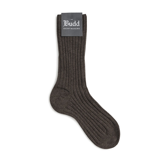 Ladies Cashmere Short Socks in Nutmeg