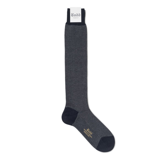 Tiny Arrow Heads Cotton & Cashmere Long Socks in Blue and Grey