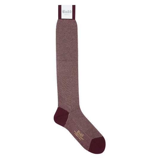 Tiny Arrow Heads Cotton & Cashmere Long Socks in Wine and Piuma
