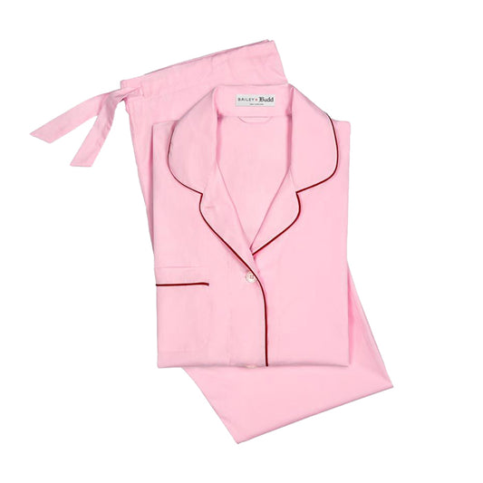 Tommy Plain Poplin Pyjamas in Pink