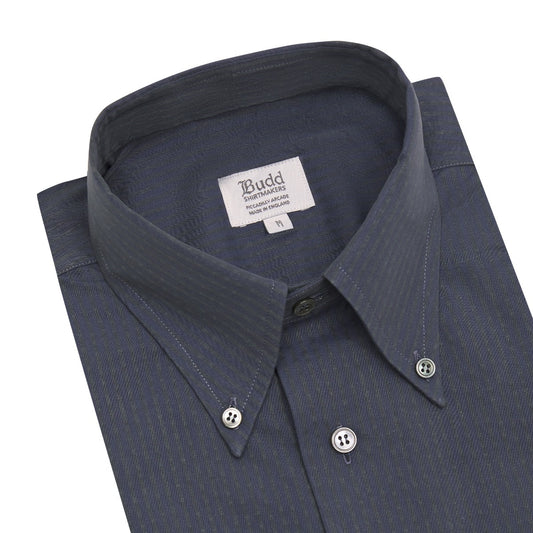 Casual Fit Seersucker Button Cuff Shirt in Navy