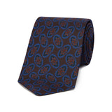 Madder silk tie in brown and blue