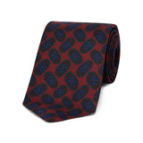 Deep red authentic madder silk tie 
