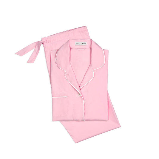 Plain Poplin Women's Pyjamas in Pink
