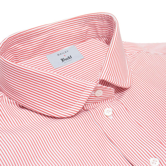 Penny Striped Cotton Blouse in Red Collar