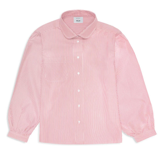 Penny Striped Cotton Blouse in Red