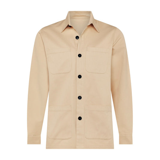Cotton Twill Chore Jacket in Ecru