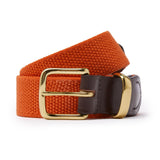 Bridle Leather Webbing Belt in Orange