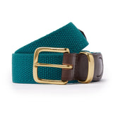 Bridle Leather Webbing Belt in Turquoise