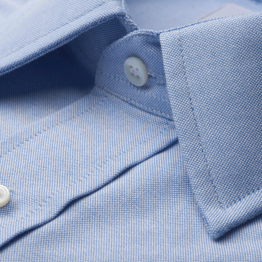 Classic Fit Plain Oxford Button Cuff Shirt in Sky Blue
