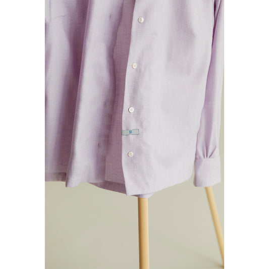 Lido Cotton Cashmere Button Cuff Shirt in Mauve Campaign Shot