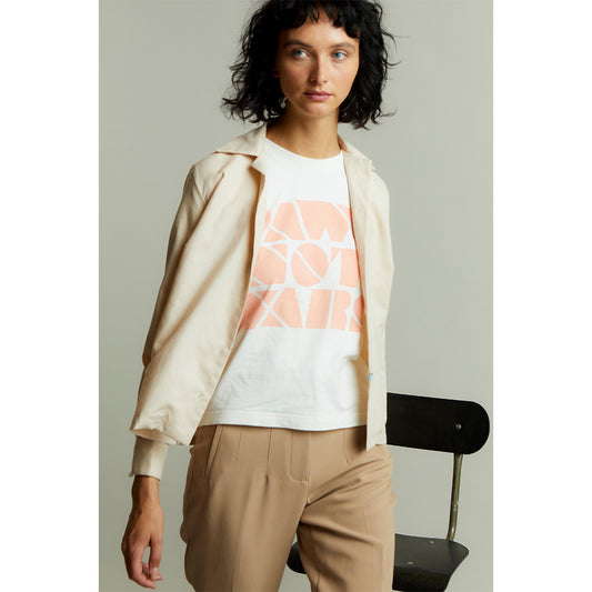 Lido Cotton Cashmere Button Cuff Shirt in Sand Campaign Shot