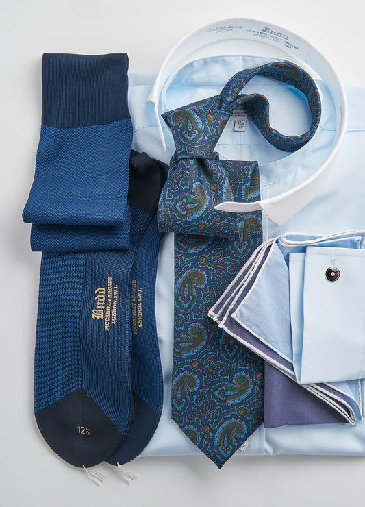 Sky blue morning wear shirt and accessories