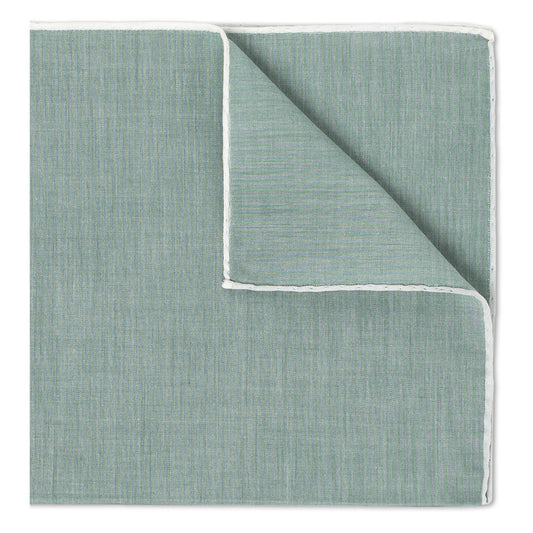Plain Batiste Cotton Pocket Square in Khaki
