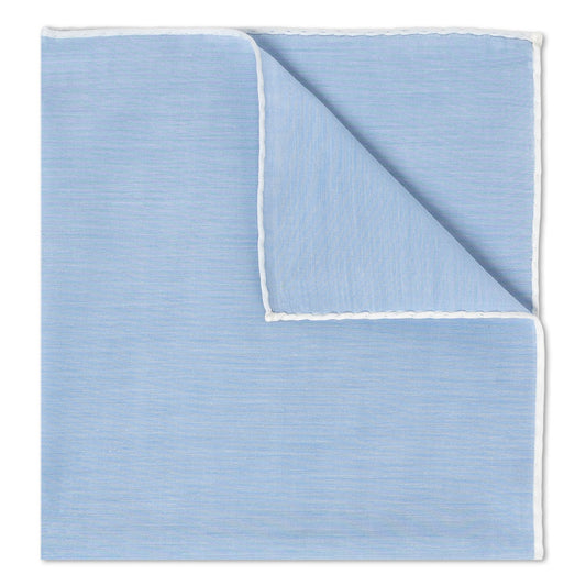 Plain Batiste Cotton Pocket Square in Sky Blue