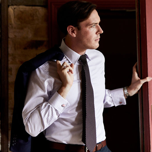 Medium Spot Silk Tie in Burgundy and White