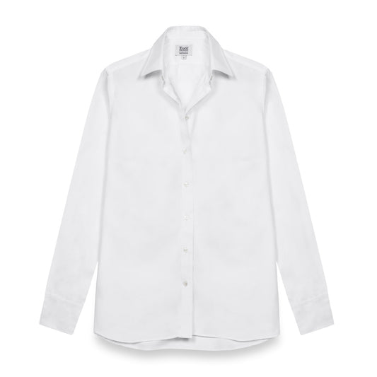 Buddette Poplin Button Cuff Shirt in White