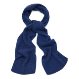 Ribbed cashmere scarf in electric blue
