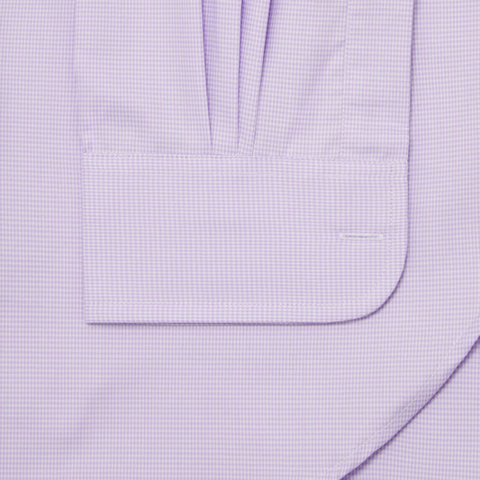 Classic Fit Puppytooth Fine Twill Button Cuff Shirt in Lilac cuff