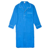 Plain linen nightshirt in cobalt blue