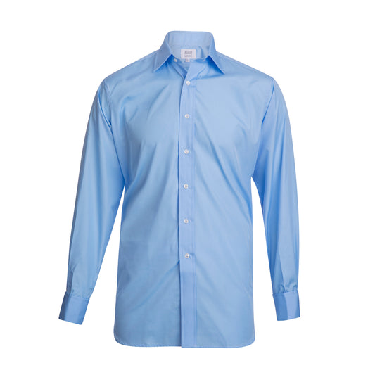 Classic Fit Swiss Poplin Double Cuff Shirt in Cornflower
