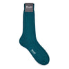 Cotton Wide Rib Short Socks in Prussian Blue