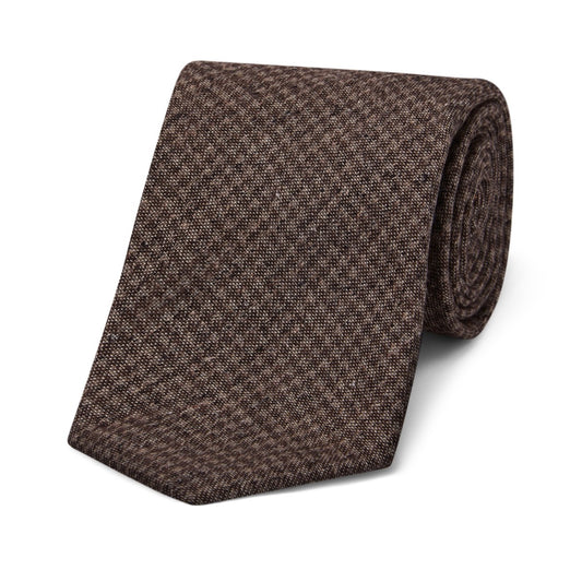 Dogtooth Bourette tie in Brown