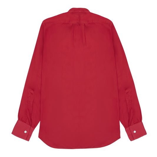George Plain Silk Neck Band Dress Shirt in Red