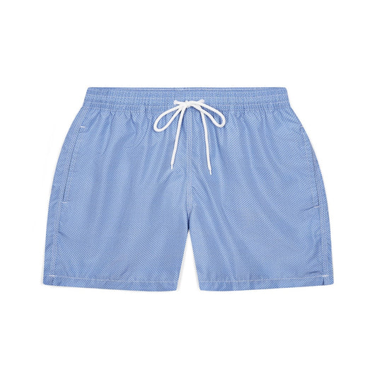 Swim Shorts in Sky Blue Honeycomb Print