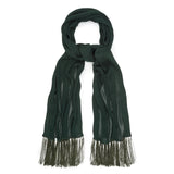 Plain Knitted Silk Dress Scarf in Green