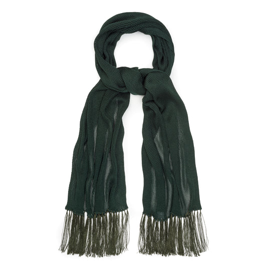Plain Knitted Silk Dress Scarf in Green