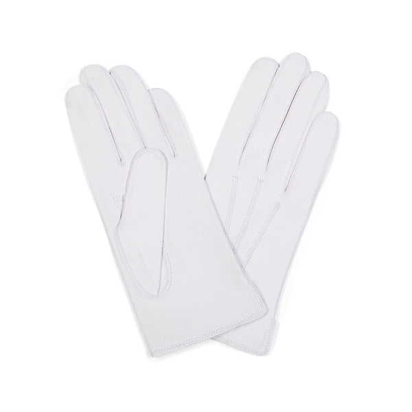 Leather Unlined Dress Gloves in White